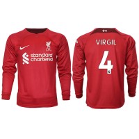 Liverpool Virgil van Dijk #4 Fotballklær Hjemmedrakt 2022-23 Langermet